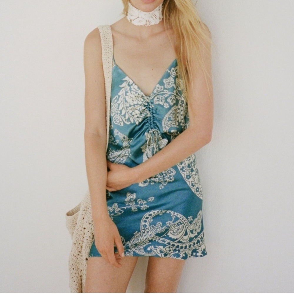 Zara Blue and White Mini Dress